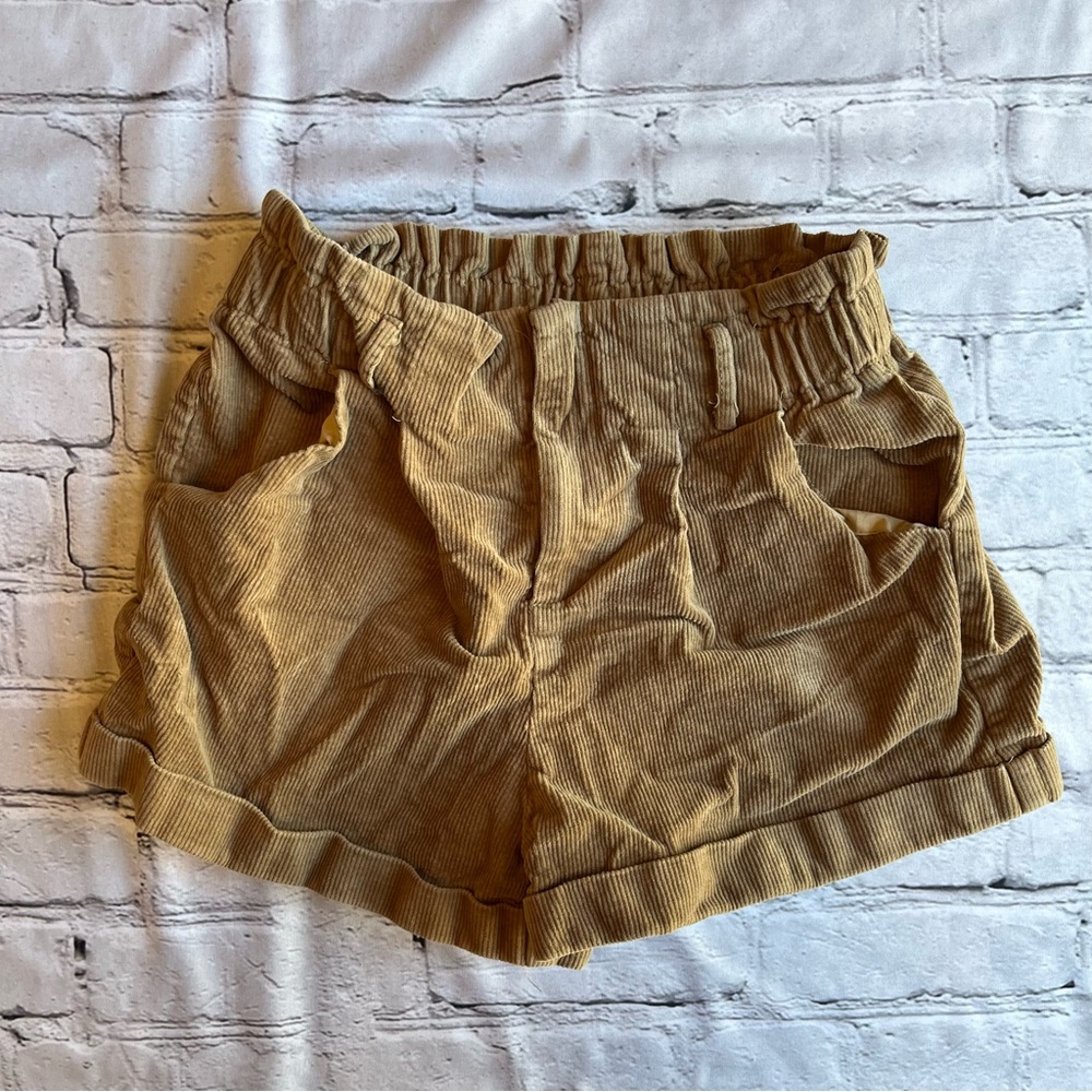 Cider Corduroy High-Waist Shorts in Mustard